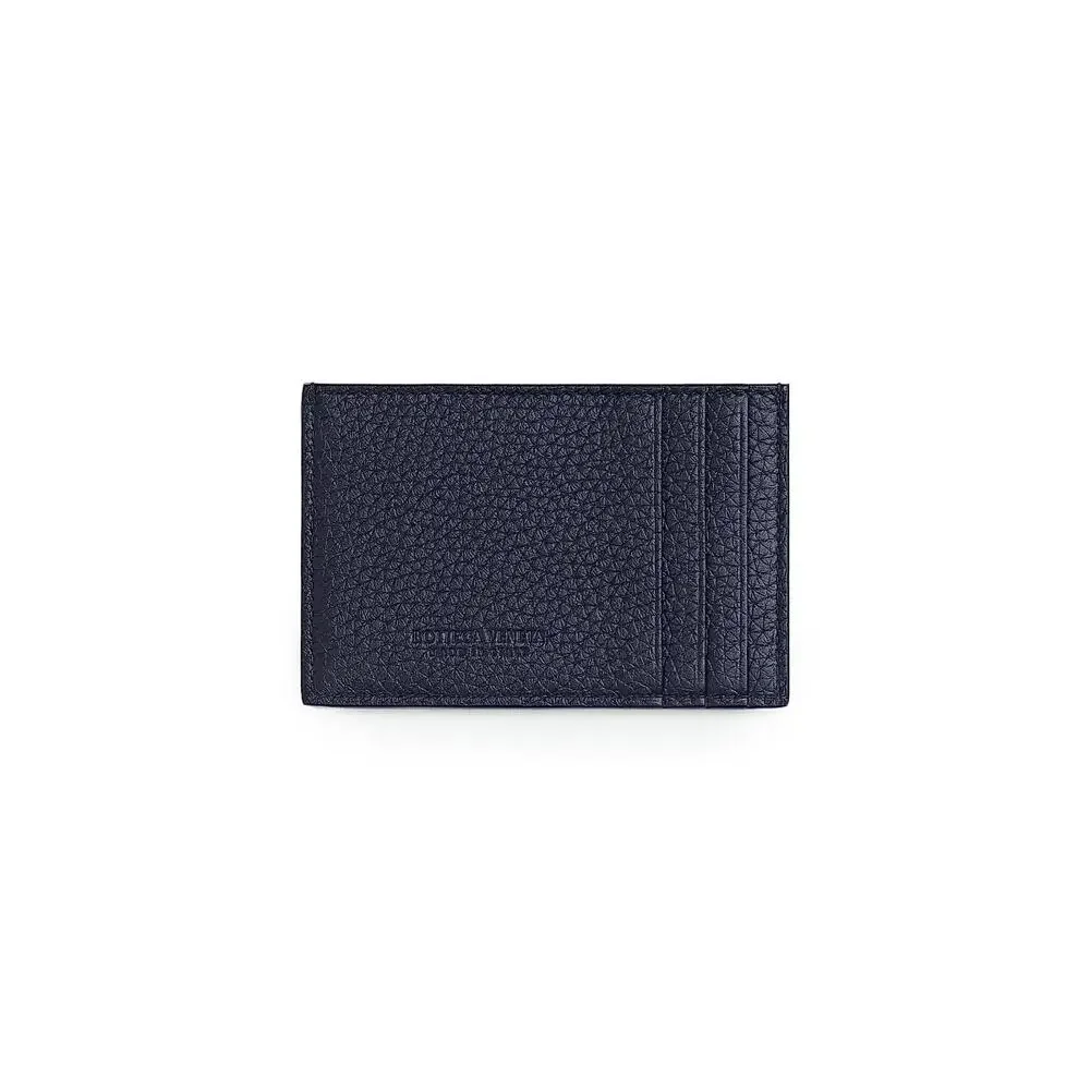 Bottega Veneta Men's Intrecciato Leather Card Case - Nocturnal Silver NWT